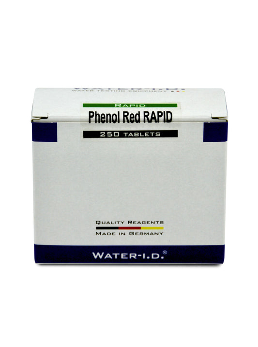 Réactifs Phenol RED pour comparateur visuel de piscine: mesure du pH, pastilles en boîte de 50 à 250 unités, précises et compatibles avec le Flexitester ou les Pooltesters