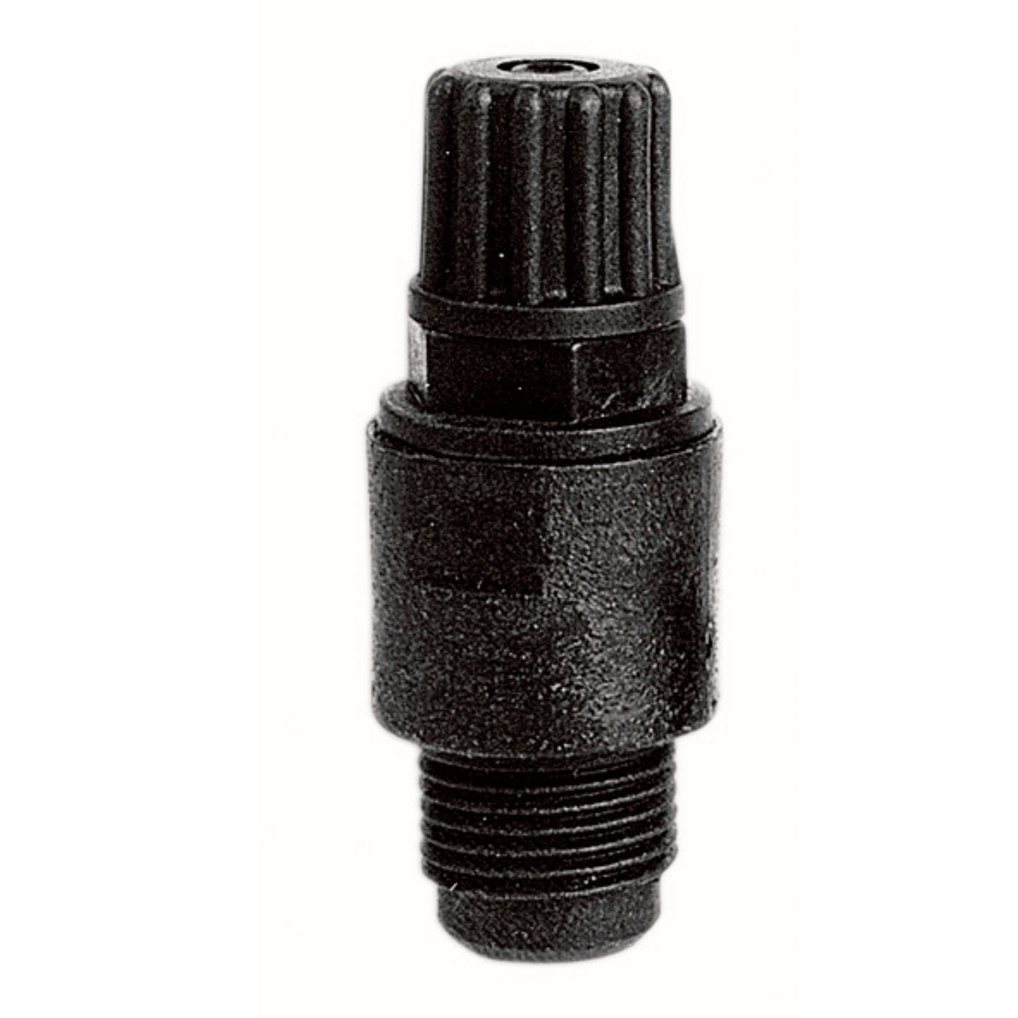 Clapet d'injection en PP pour pompe péristaltique. Se fixe entre le collier de prise en charge (sur la canalisation) et le tuyau souple d'injection de produit.