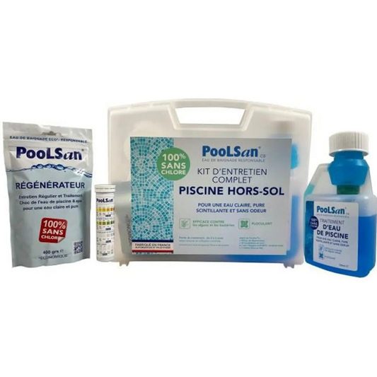 Kit d’entretien complet pour Piscine 100% SANS CHLORE - Traitement d’eau Eco-Responsable .Kit Made in France. Profitez d'un confort de baignade inégalé SANS CHLORE et SANS ODEUR.