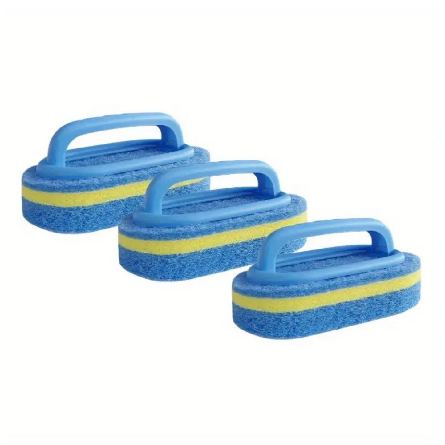 Lot de 3 brosses de nettoyage de piscine en polypropylène durable, idéales pour les murs (ligne d'eau) et les carreaux ou le liners de piscine.