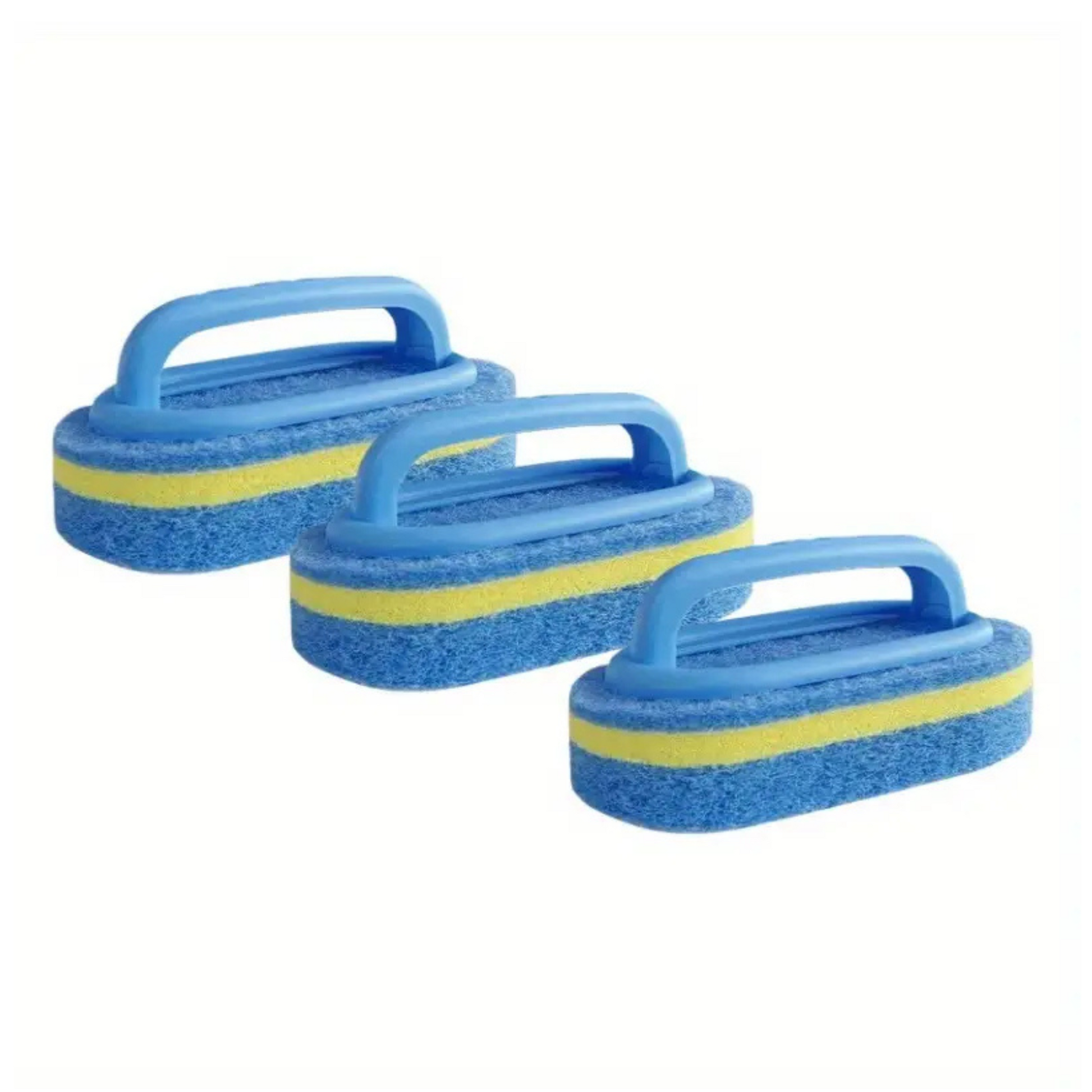 Lot de 3 brosses de nettoyage de piscine en polypropylène durable, idéales pour les murs (ligne d'eau) et les carreaux ou le liners de piscine.